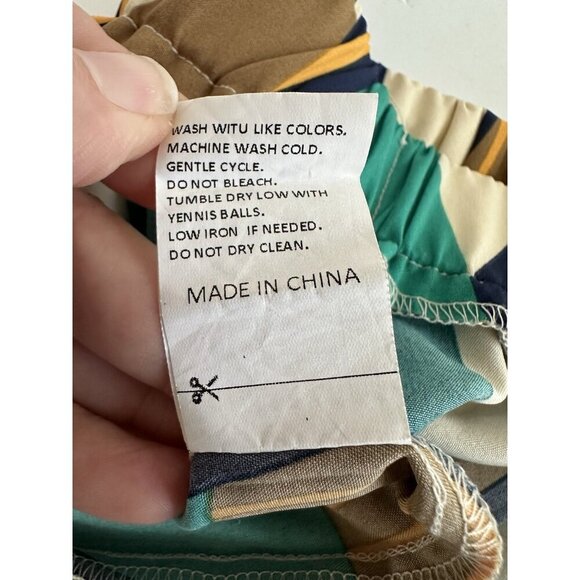 Womens Shorts Multicolor Geo Print Slash Pocket Elastic Waist Lightweight Resort - Picture 9 of 9